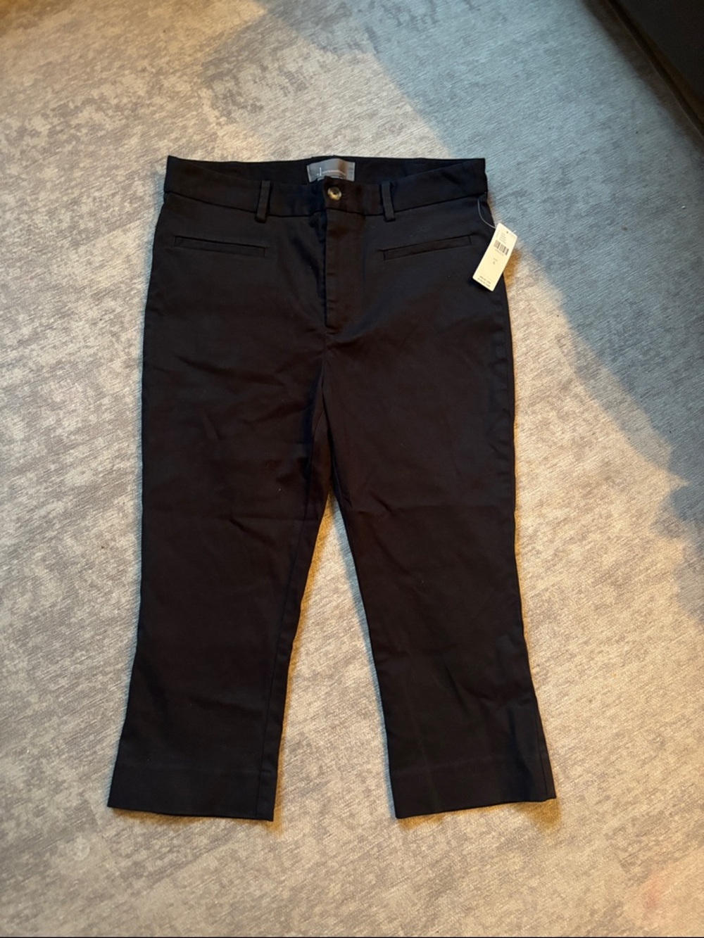 NWT By Anthropologie the Essential Capri Trousers 6 Cotton Rayon Lyocell Black
